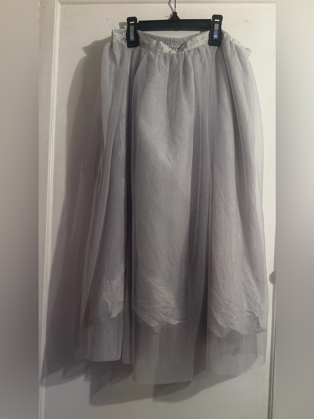 Zara Women's Tulle Midi Skirt - Light Gray